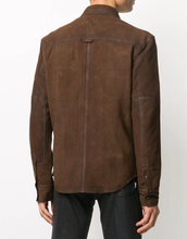 Carica l'immagine nel visualizzatore di Gallery, Men's Brown Suede Leather Jacket