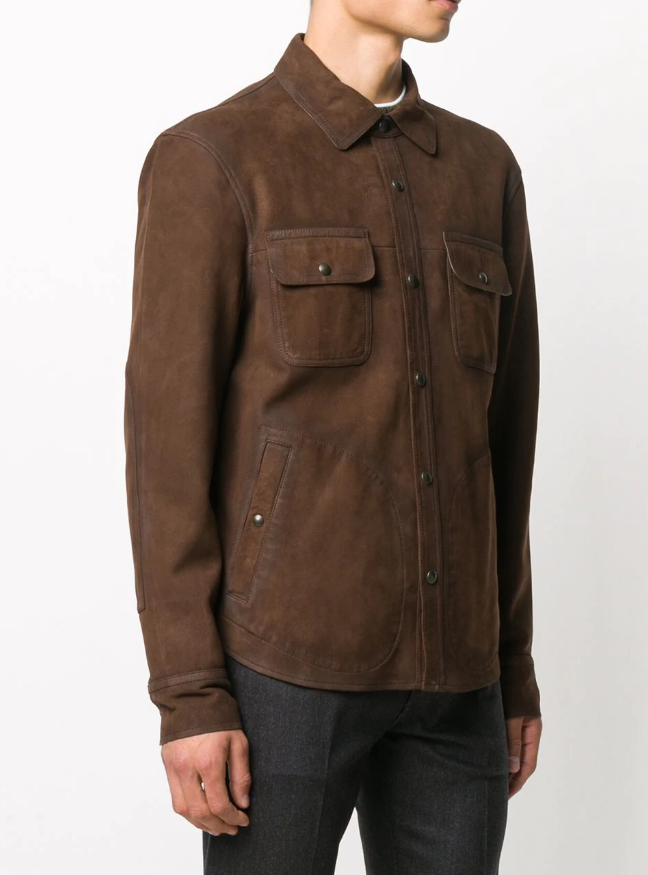 Men's Brown Suede Leather Jacket