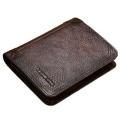 Men's Wallets Genuine Leather Trifold Wallet with ID Window