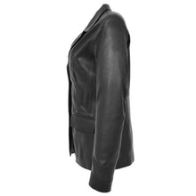 Last inn bildet i Galleri-visningsprogrammet, Women's Black Genuine Leather Blazer