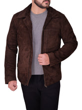 Lataa kuva Galleria-katseluun, Men's Brown Suede Leather Jacket