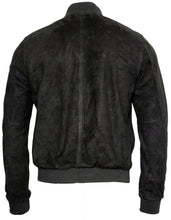 Load image into Gallery viewer, Men's Black Suede Leather Bomber Jacket