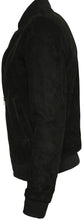 Load image into Gallery viewer, Men's Black Suede Leather Bomber Jacket