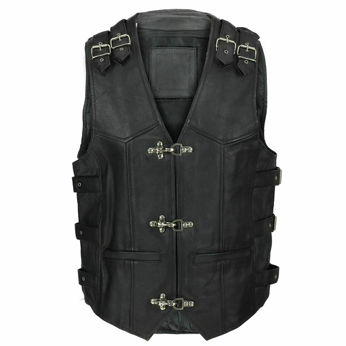Gilet Homme Noir En Cuir Véritable