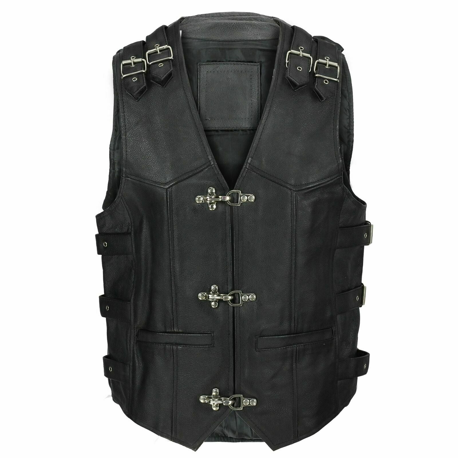 Gilet Homme Noir En Cuir Véritable