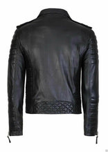 Afbeelding in Gallery-weergave laden, Men's Slim Fit Genuine Leather Quilted Biker Jacket