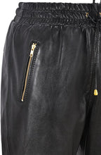 Last inn bildet i Galleri-visningsprogrammet, Men's Black Leather Joggers pants