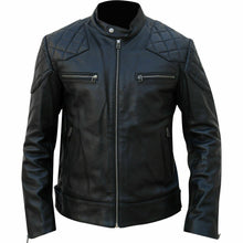 Load image into Gallery viewer, Men's Slim Fit Black David Beckham Real Leather Biker Jacket
