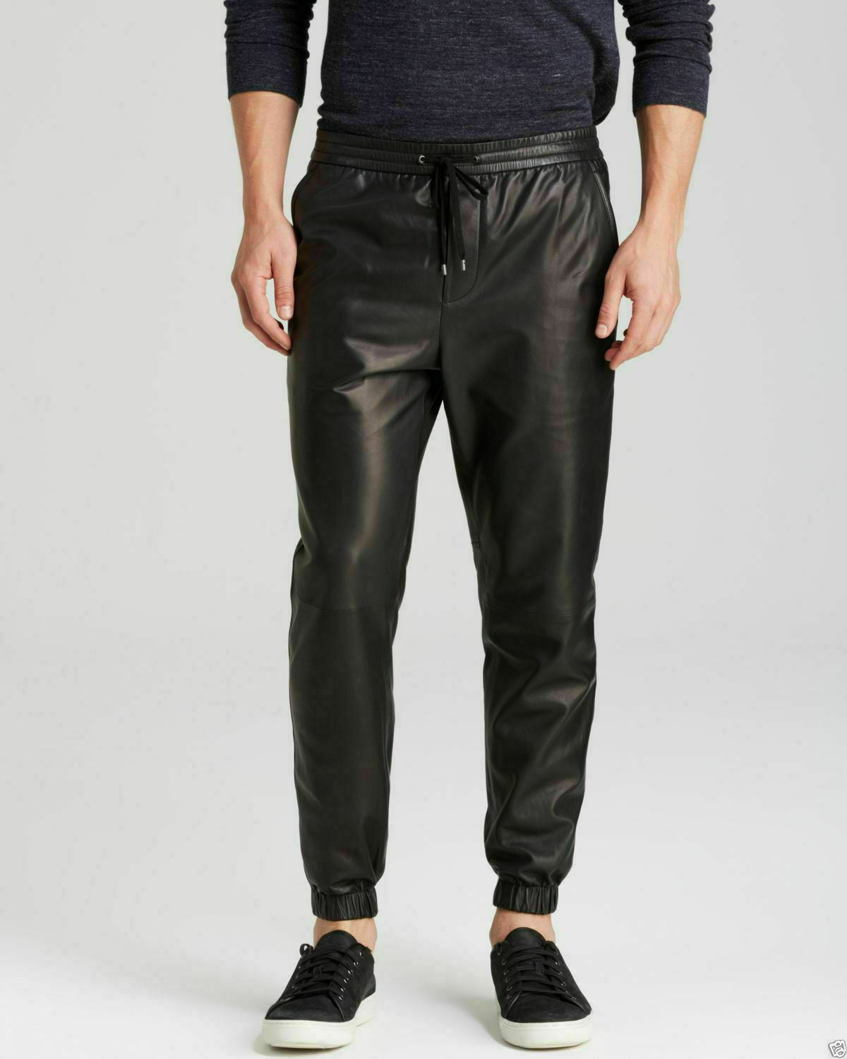Men's Genuine Leather Track pants