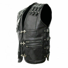 Last inn bildet i Galleri-visningsprogrammet, Men's Genuine Leather Biker Waistcoat Vest