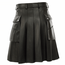 Last inn bildet i Galleri-visningsprogrammet, Men's Genuine Leather Utility Kilt with Twin CARGO Pockets