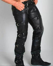 Last inn bildet i Galleri-visningsprogrammet, Men's Genuine Leather Buckle pants