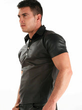 Last inn bildet i Galleri-visningsprogrammet, Men's Black Genuine Leather slim fit Polo shirt