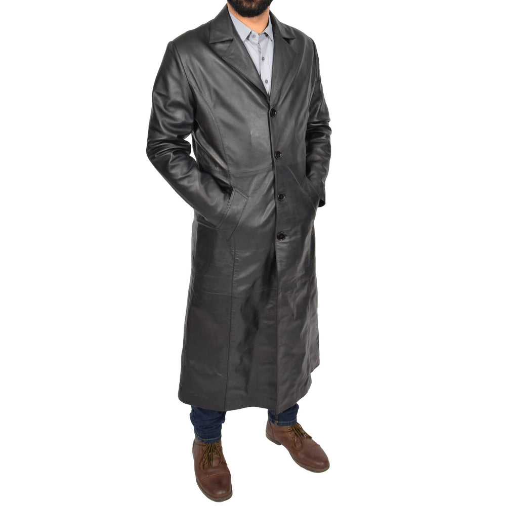 Men's Genuine Leather Full Length Trench Coat BLADE