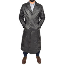 Load image into Gallery viewer, Men's Genuine Leather Full Length Trench Coat BLADE