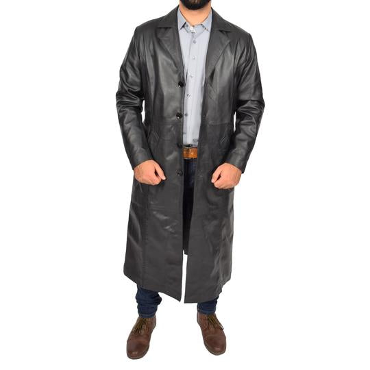 Men's Genuine Leather Full Length Trench Coat BLADE
