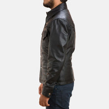 Load image into Gallery viewer, Men's Black Genuine Leather Shirt