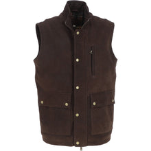 Last inn bildet i Galleri-visningsprogrammet, Men's Brown Nubuck Leather Gilet Vest