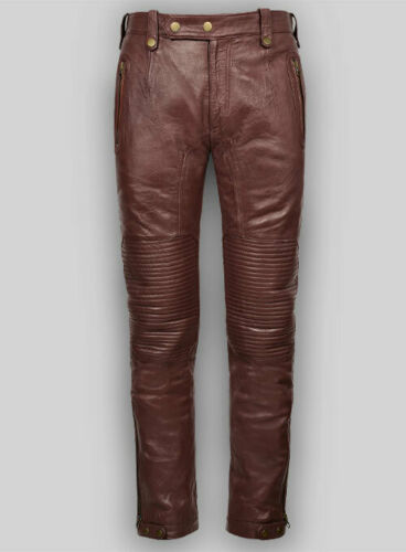 Men's Genuine Leather Jeans Pants