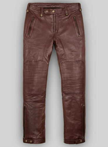 Men's Genuine Leather Jeans Pants