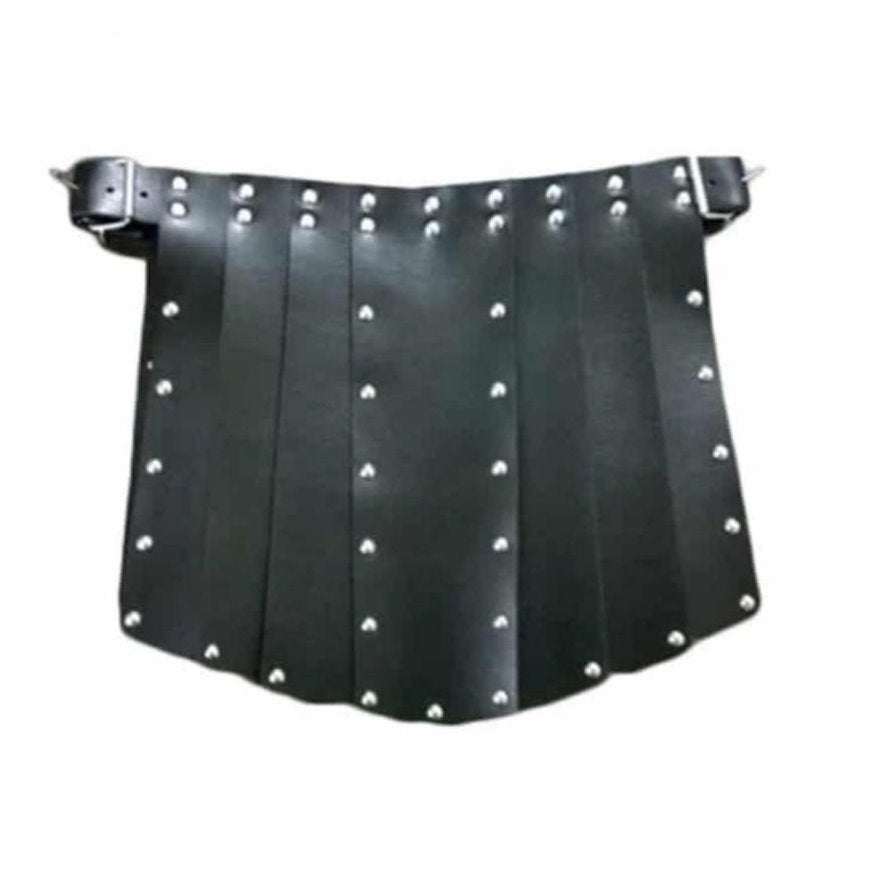 Mens Genuine Leather Gladiator Kilt Set Roman Warrior