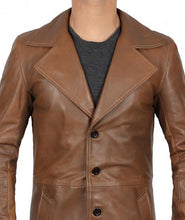 Load image into Gallery viewer, Men's Brown Genuine lambskin 3/4 Length Coat Jacket