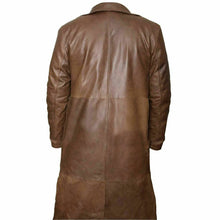 Load image into Gallery viewer, Men's Brown Genuine Leather Trench Coat