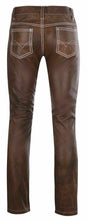 Last inn bildet i Galleri-visningsprogrammet, Men's Brown Genuine Leather Biker trouser pants