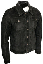 Carica l'immagine nel visualizzatore di Gallery, Men's Black Genuine Cowhide Suede Leather Jacket