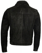 Carica l'immagine nel visualizzatore di Gallery, Men's Black Genuine Cowhide Suede Leather Jacket