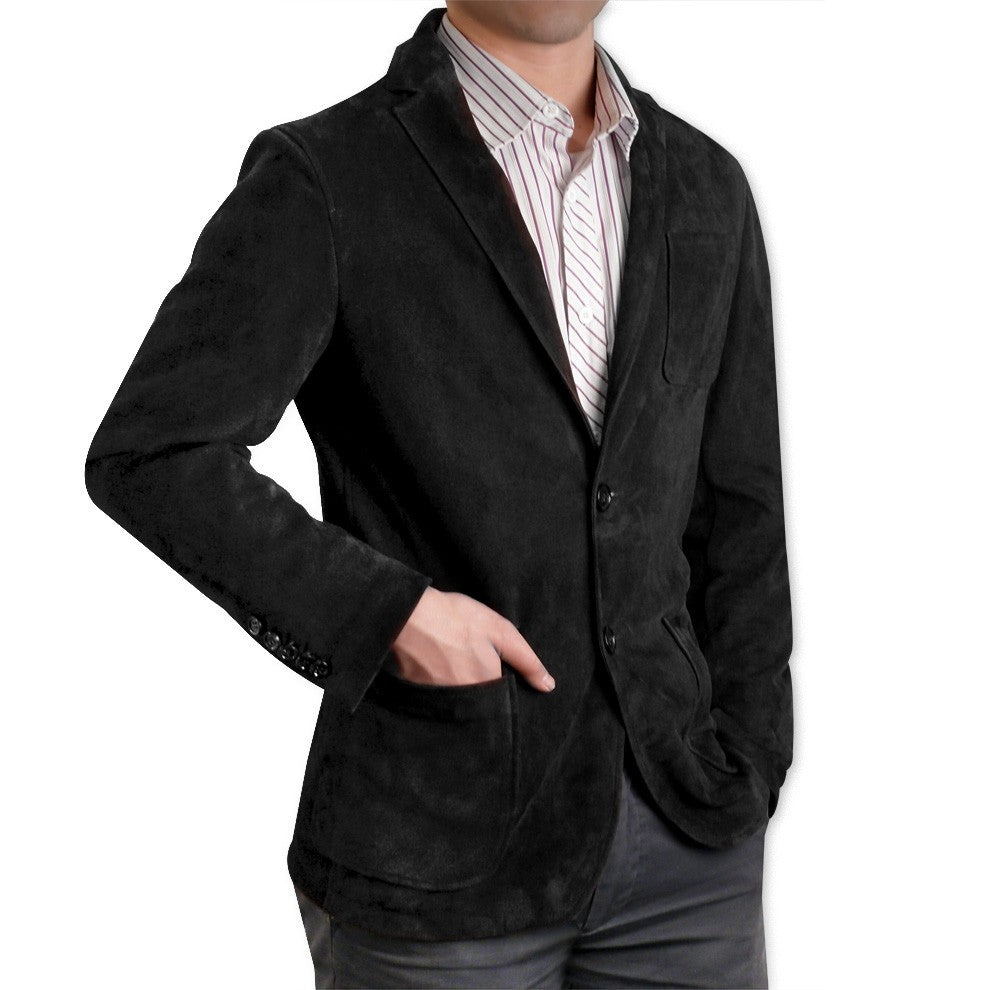 Men's Black Suede Blazer