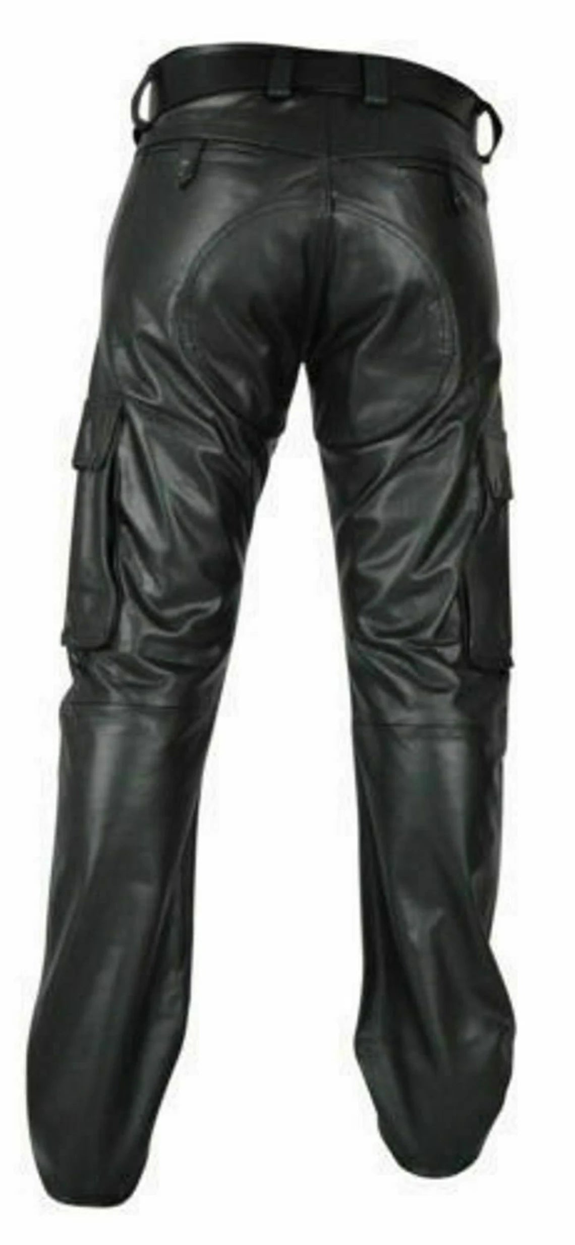 Men's Genuine Leather Cargo Trouser Pants