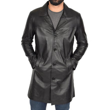 Load image into Gallery viewer, Men's Black Genuine Lambskin 3/4 Length Coat Jacket