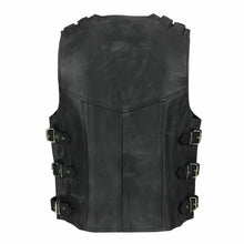 Afbeelding in Gallery-weergave laden, Men's Black Genuine Leather Waistcoat Vest