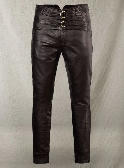 Men's Genuine Leather slim fit Jeans pants