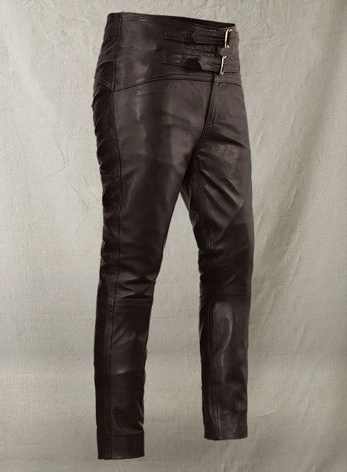 Men's Genuine Leather slim fit Jeans pants