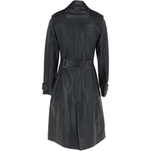 Indlæs billede til gallerivisning Womens Genuine Leather Double Breasted 3/4 Length Coat