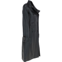 Indlæs billede til gallerivisning Womens Genuine Leather Double Breasted 3/4 Length Coat