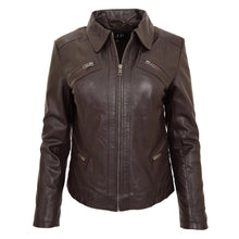 Last inn bildet i Galleri-visningsprogrammet, Women's Dark Brown Genuine Leather Jacket