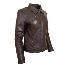 Last inn bildet i Galleri-visningsprogrammet, Women's Dark Brown Genuine Leather Jacket