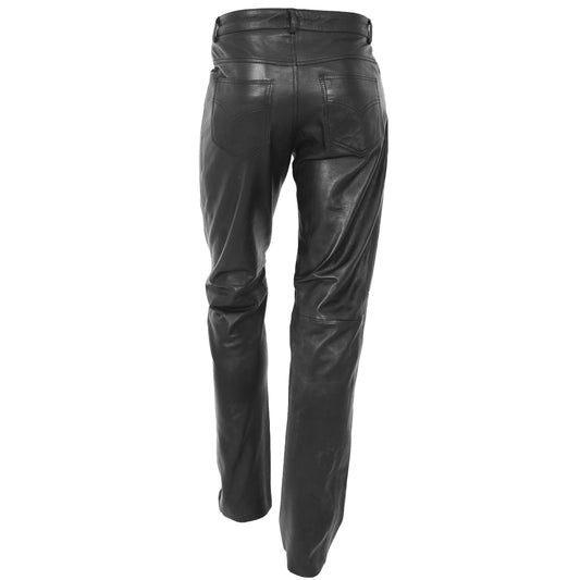 Men's Genuine Leather Jeans pants