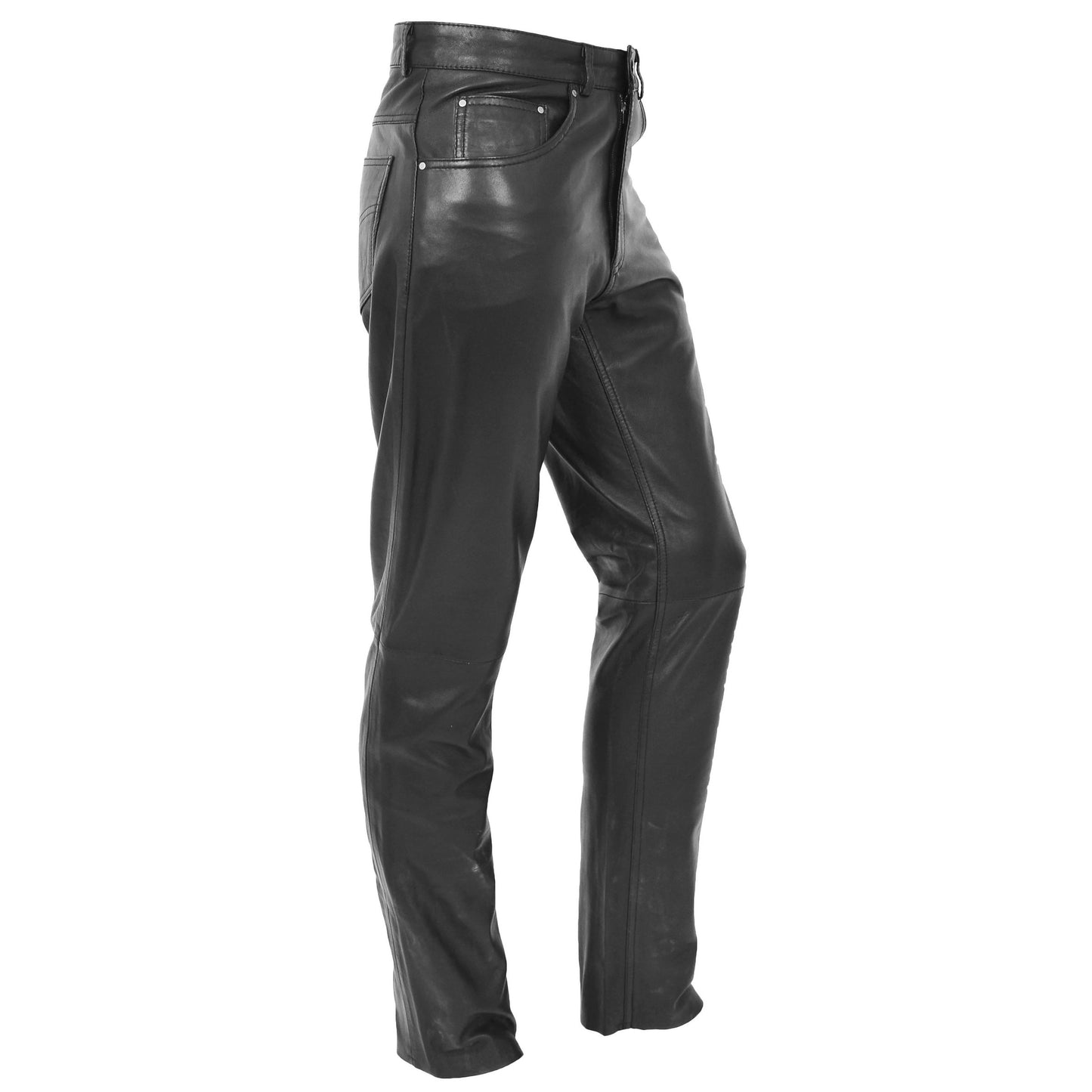 Men's Genuine Leather Jeans pants