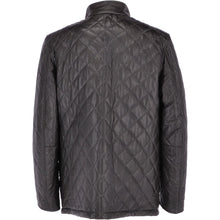 Cargar imagen en el visor de la galería, Men's Black Genuine Leather Diamond Quilted Jacket