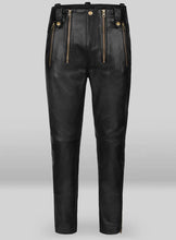 Indlæs billede til gallerivisning Men's Genuine Leather slim fit Anchor Jeans Pants