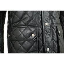 Afbeelding in Gallery-weergave laden, Men's Black Genuine Leather Quilted Jacket
