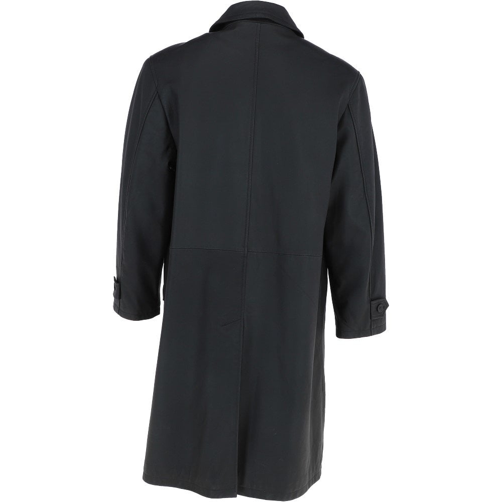 Veste Pardessus Homme Noire En Cuir D'Agneau Véritable