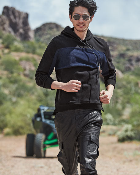 Men's Genuine Leather Cargo Jogging pants