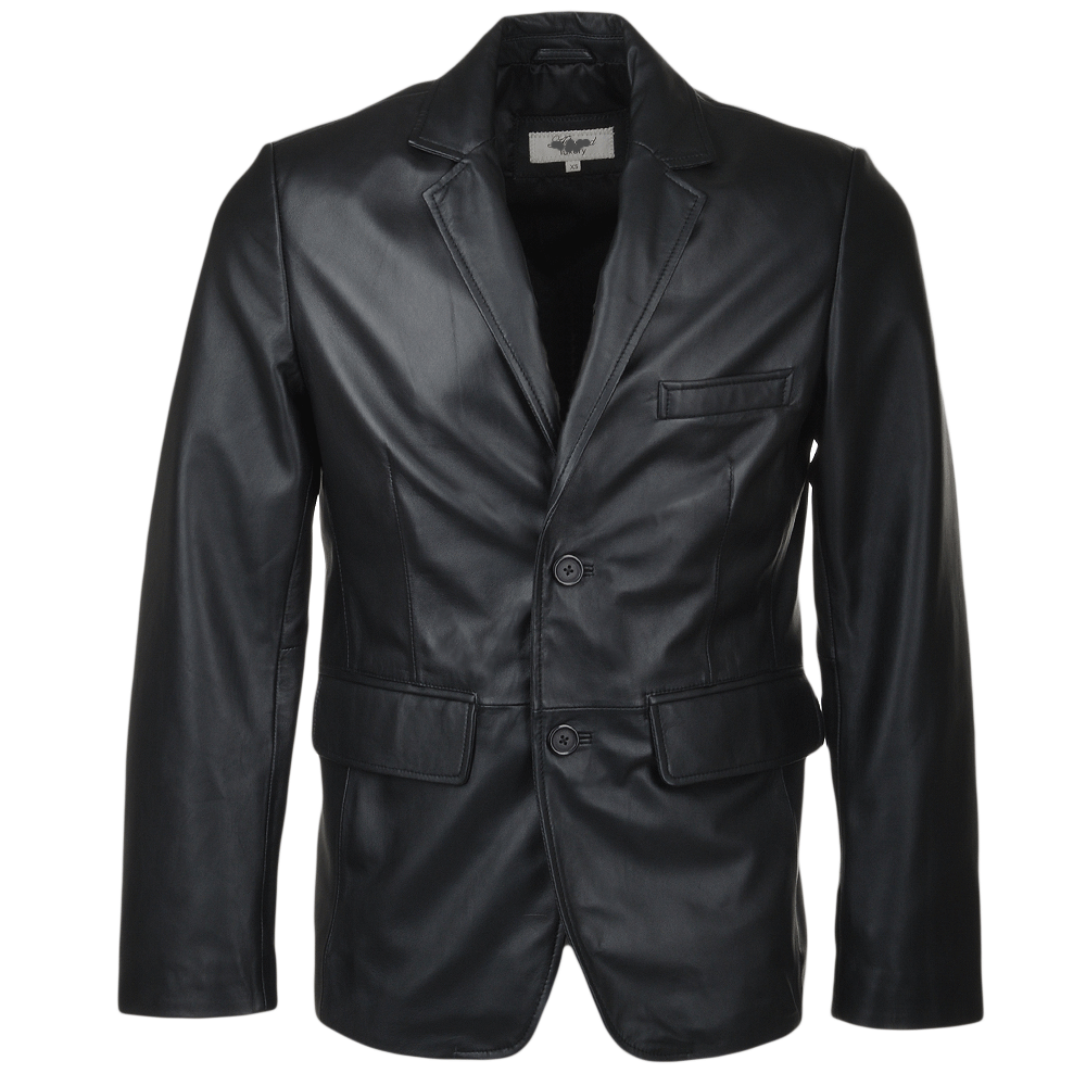 Men's Black Sheep Leather Blazer Jacket