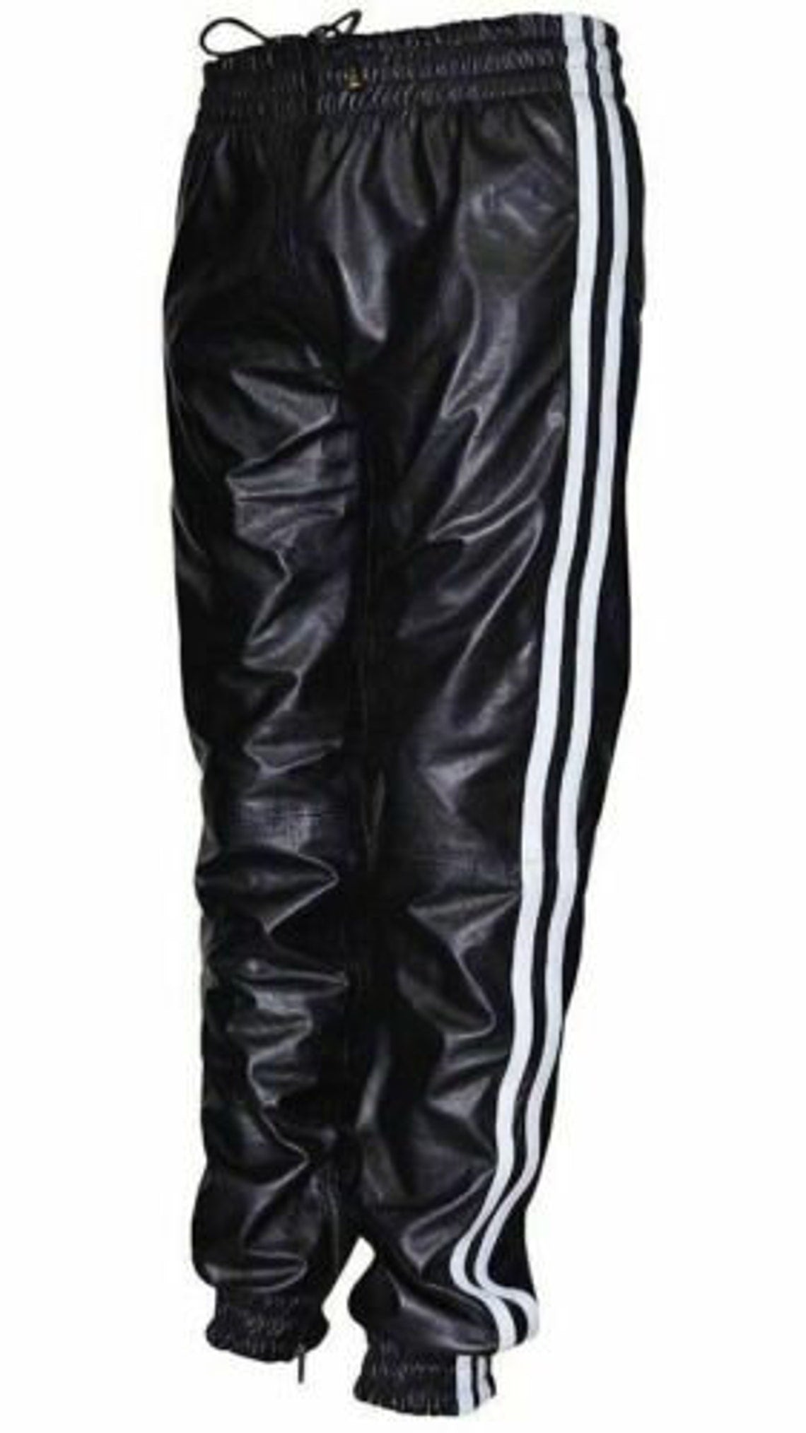 Pantalon de jogging en cuir véritable pour hommes