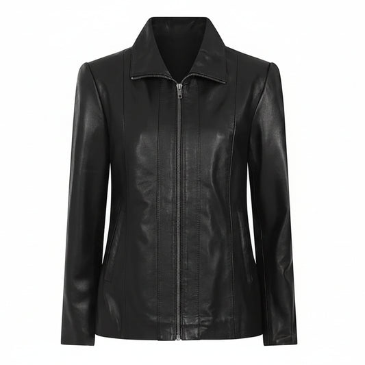 Women's Black Genuine Leather Jacket